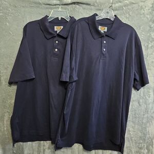 Foundry Supply Shirt Mens XXL Lot of 2 Short Sleeve Blue Polo Pima Cotton